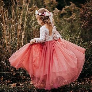 Dusty Rose Flower girl Dress